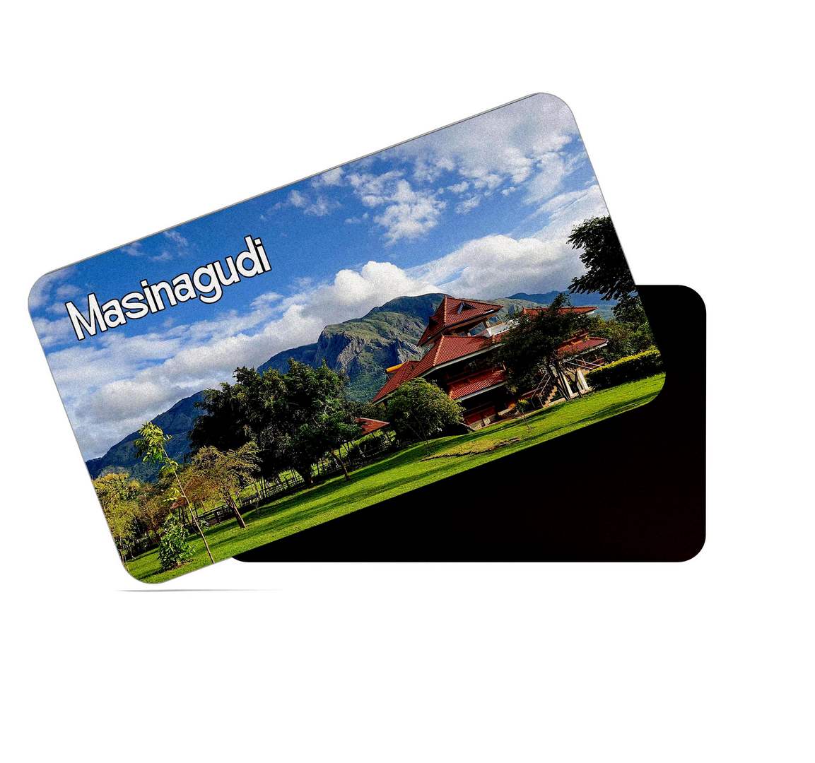 dhcrafts Multicolor Tamil Nadu Masinagudi Design Rectangular Rubber Matte Finish Fridge Magnet / Magnetic Card Pack of 1 (8.6cm x 5.4cm)