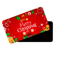 dhcrafts Red Merry Christmas Design Rectangular Rubber Matte Finish Fridge Magnet / Magnetic Card Pack of 1 (8.6cm x 5.4cm)