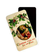 dhcrafts Brown Baby Jesus Christ With Mary Design Rectangular Rubber Matte Finish Fridge Magnet / Magnetic Card Pack of 1 (8.6cm x 5.4cm)