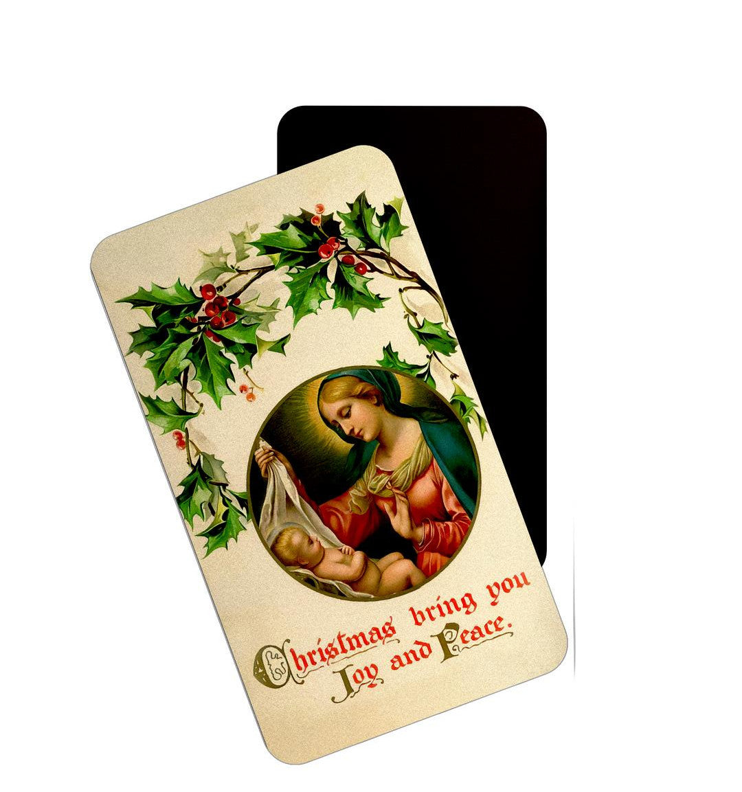 dhcrafts Brown Baby Jesus Christ With Mary Design Rectangular Rubber Matte Finish Fridge Magnet / Magnetic Card Pack of 1 (8.6cm x 5.4cm)