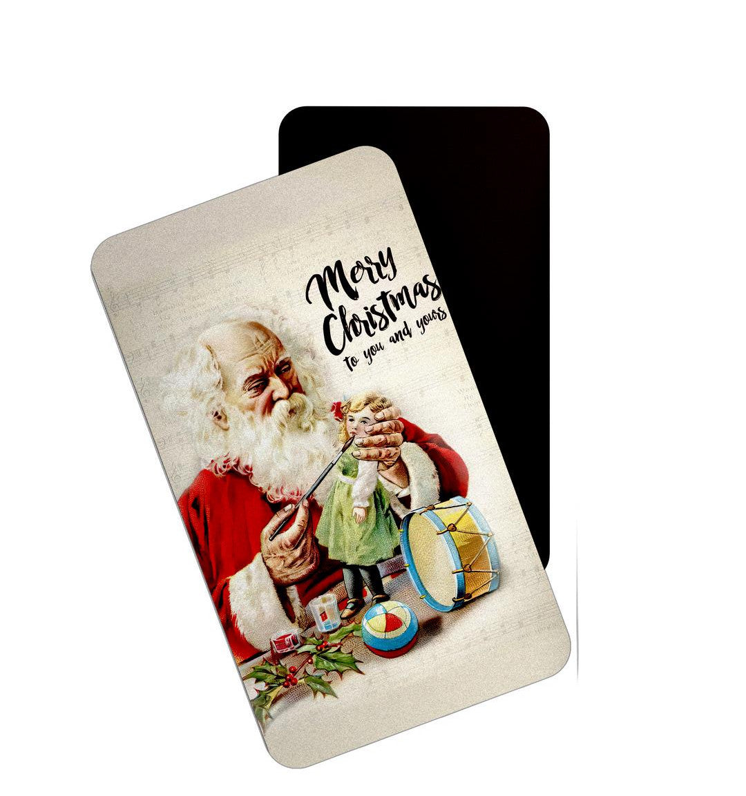 dhcrafts Multicolor Merry Christmas to you and yours Design Rectangular Rubber Matte Finish Fridge Magnet / Magnetic Card Pack of 1 (8.6cm x 5.4cm)