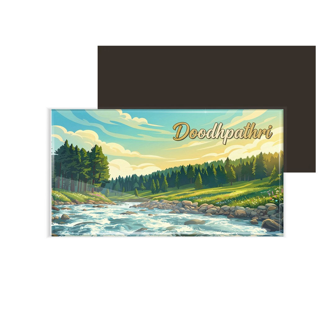 dhcrafts Jammu and Kashmir Doodhpathri Design Rectangular Fridge Magnet Pack of 1 (8.6cm x 5.4cm)