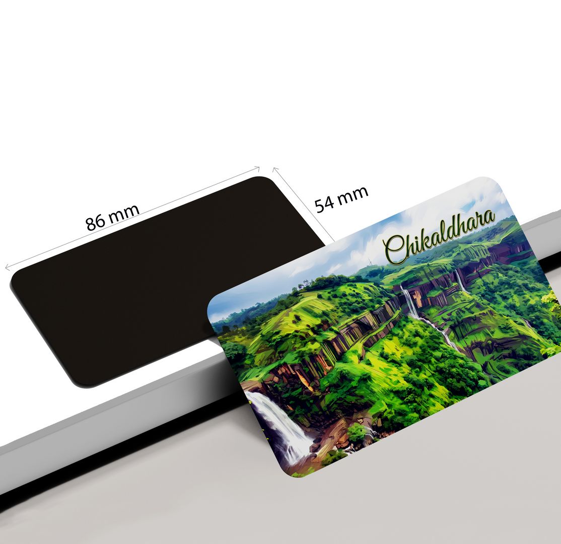 dhcrafts Maharashtra Chikhaldara Design Rectangular Fridge Magnet Pack of 1 (8.6cm x 5.4cm)