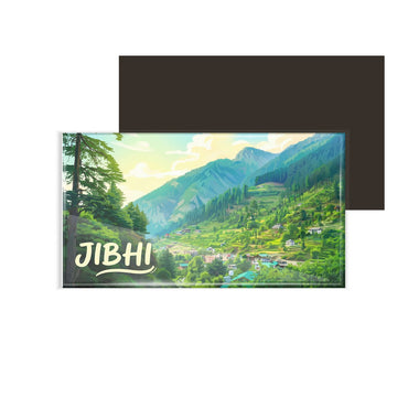 dhcrafts Himachal Pradesh Jibhi Design Rectangular Fridge Magnet Pack of 1 (8.6cm x 5.4cm)