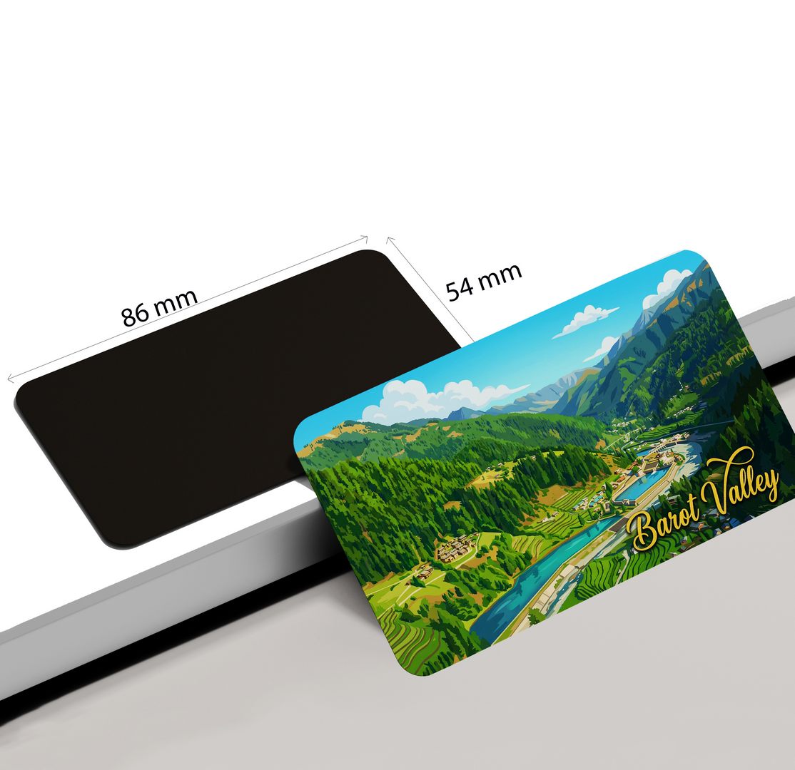 dhcrafts Himachal Pradesh Barot Valley Design Rectangular Fridge Magnet Pack of 1 (8.6cm x 5.4cm)