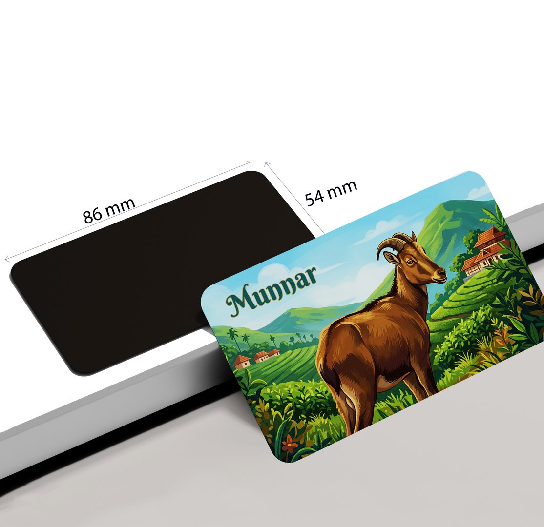 dhcrafts Kerala Munnar Wild Goat Design Rectangular Fridge Magnet Pack of 1 (8.6cm x 5.4cm)