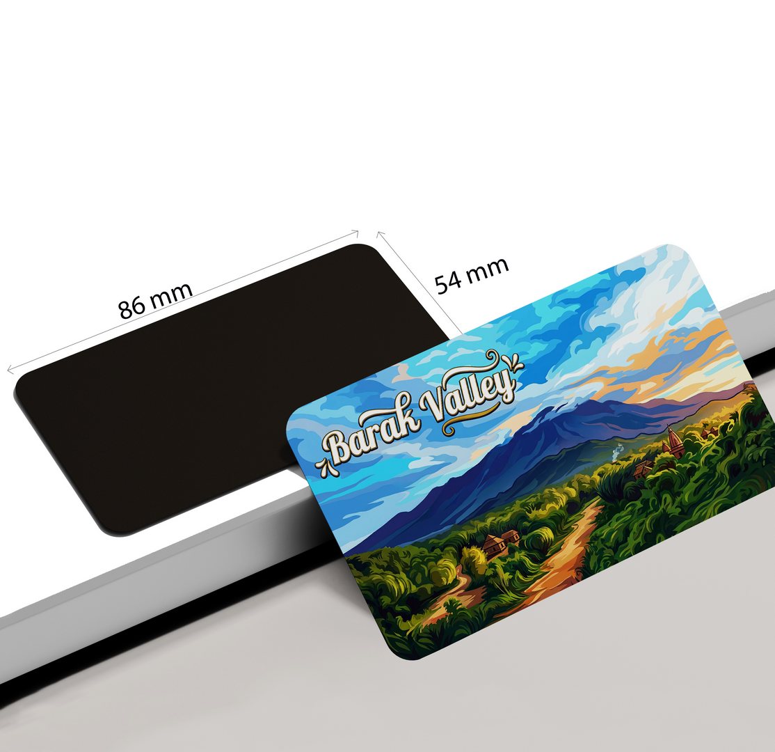 dhcrafts Assam Barak Valley Design Rectangular Fridge Magnet Pack of 1 (8.6cm x 5.4cm)