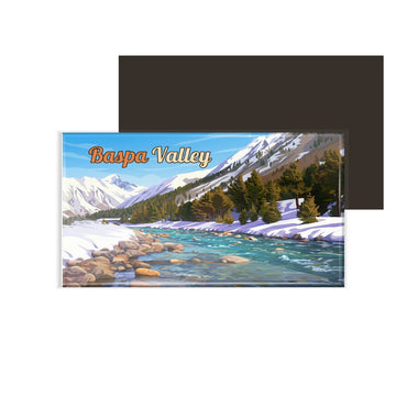 dhcrafts Himachal Pradesh Baspa Valley (Sangla Valley) Design Rectangular Fridge Magnet Pack of 1 (8.6cm x 5.4cm)