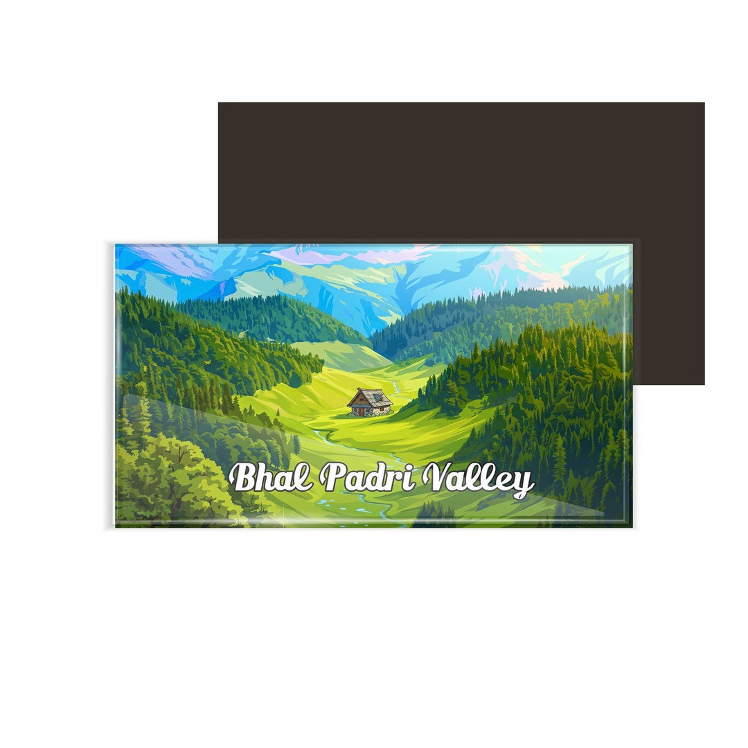 dhcrafts Jammu and Kashmir Bhal Padri Valley Design Rectangular Fridge Magnet Pack of 1 (8.6cm x 5.4cm)