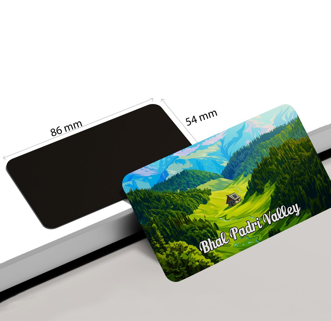 dhcrafts Jammu and Kashmir Bhal Padri Valley Design Rectangular Fridge Magnet Pack of 1 (8.6cm x 5.4cm)