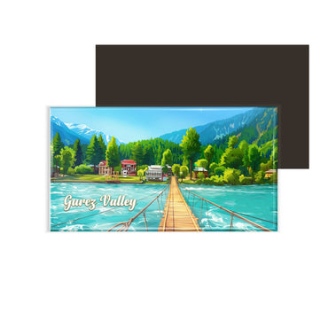 dhcrafts Jammu and Kashmir Gurez Valley Design Rectangular Fridge Magnet Pack of 1 (8.6cm x 5.4cm)
