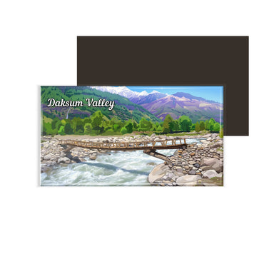 dhcrafts Jammu and Kashmir Daksum Valley Design Rectangular Fridge Magnet Pack of 1 (8.6cm x 5.4cm)