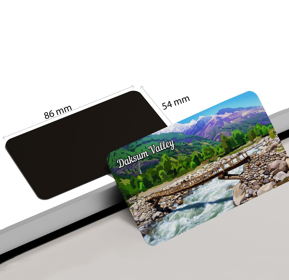 dhcrafts Jammu and Kashmir Daksum Valley Design Rectangular Fridge Magnet Pack of 1 (8.6cm x 5.4cm)
