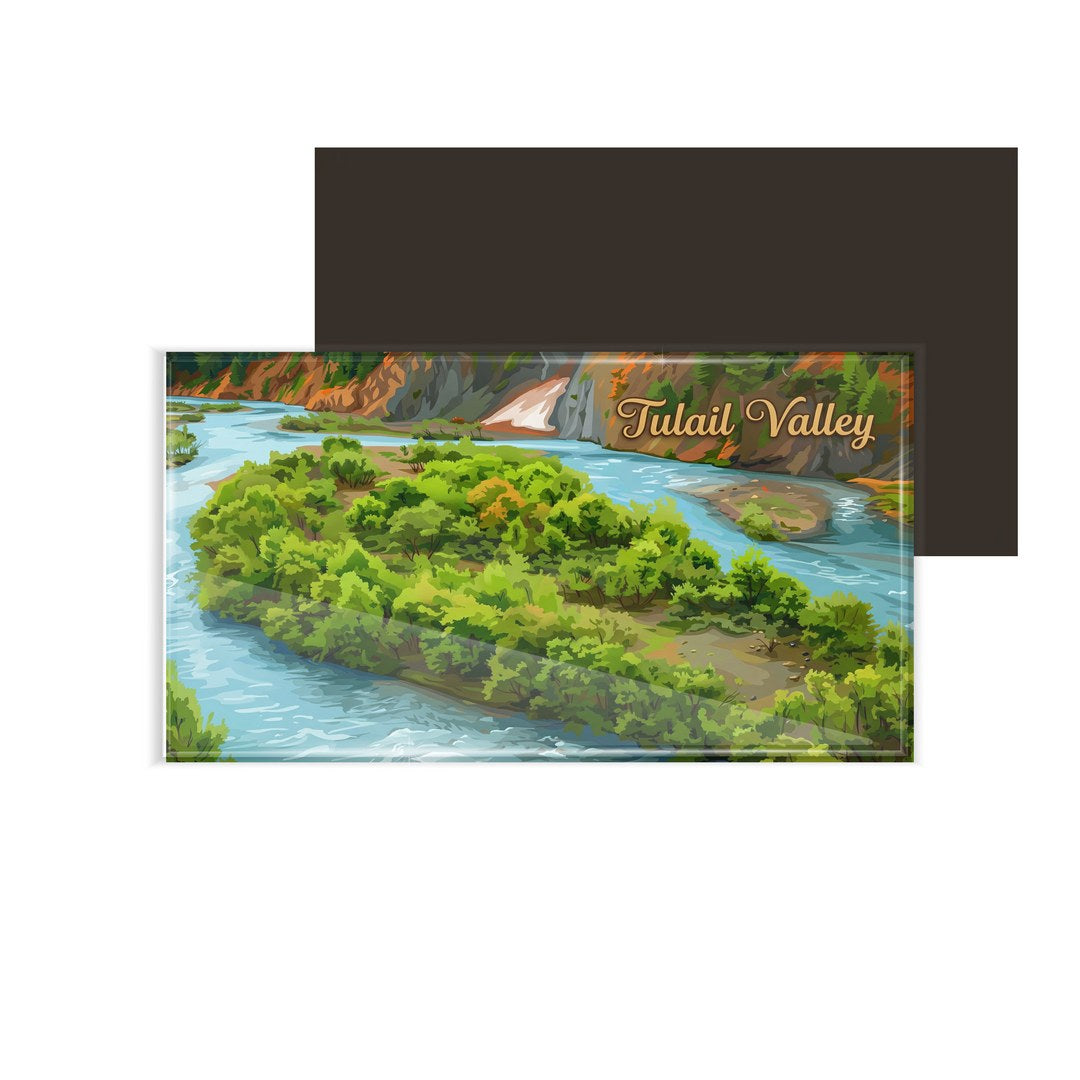 dhcrafts Jammu and Kashmir Tulail Valley Design Rectangular Fridge Magnet Pack of 1 (8.6cm x 5.4cm)