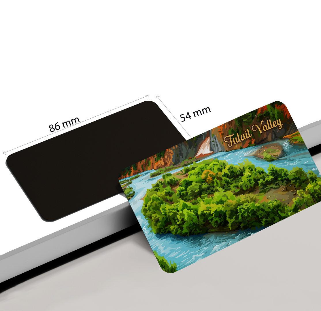 dhcrafts Jammu and Kashmir Tulail Valley Design Rectangular Fridge Magnet Pack of 1 (8.6cm x 5.4cm)
