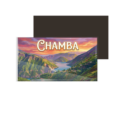 dhcrafts Madhya Pradesh Chamba Design Rectangular Fridge Magnet Pack of 1 (8.6cm x 5.4cm)