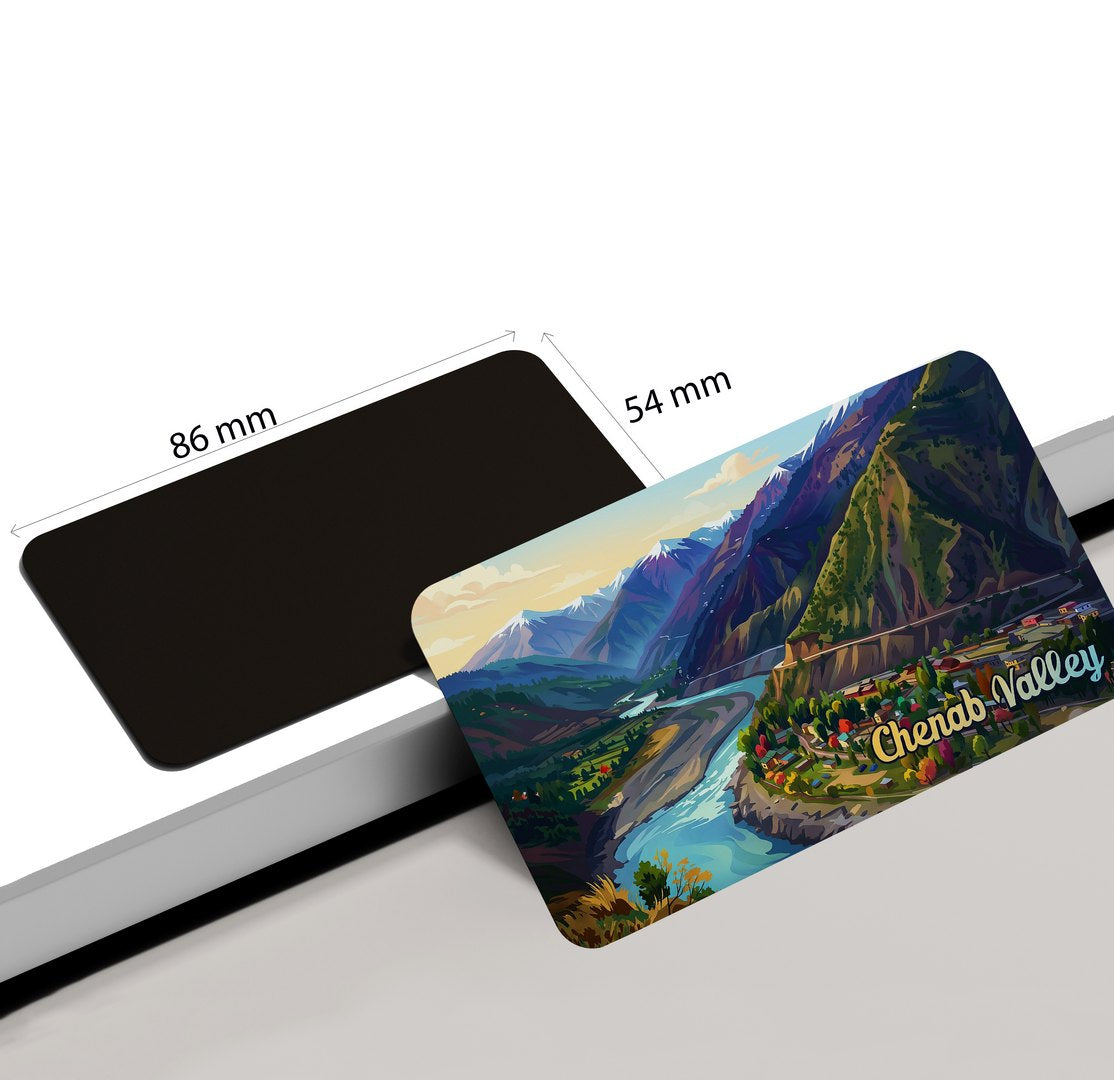 dhcrafts Jammu and Kashmir Chenab Valley Design Rectangular Fridge Magnet Pack of 1 (8.6cm x 5.4cm)