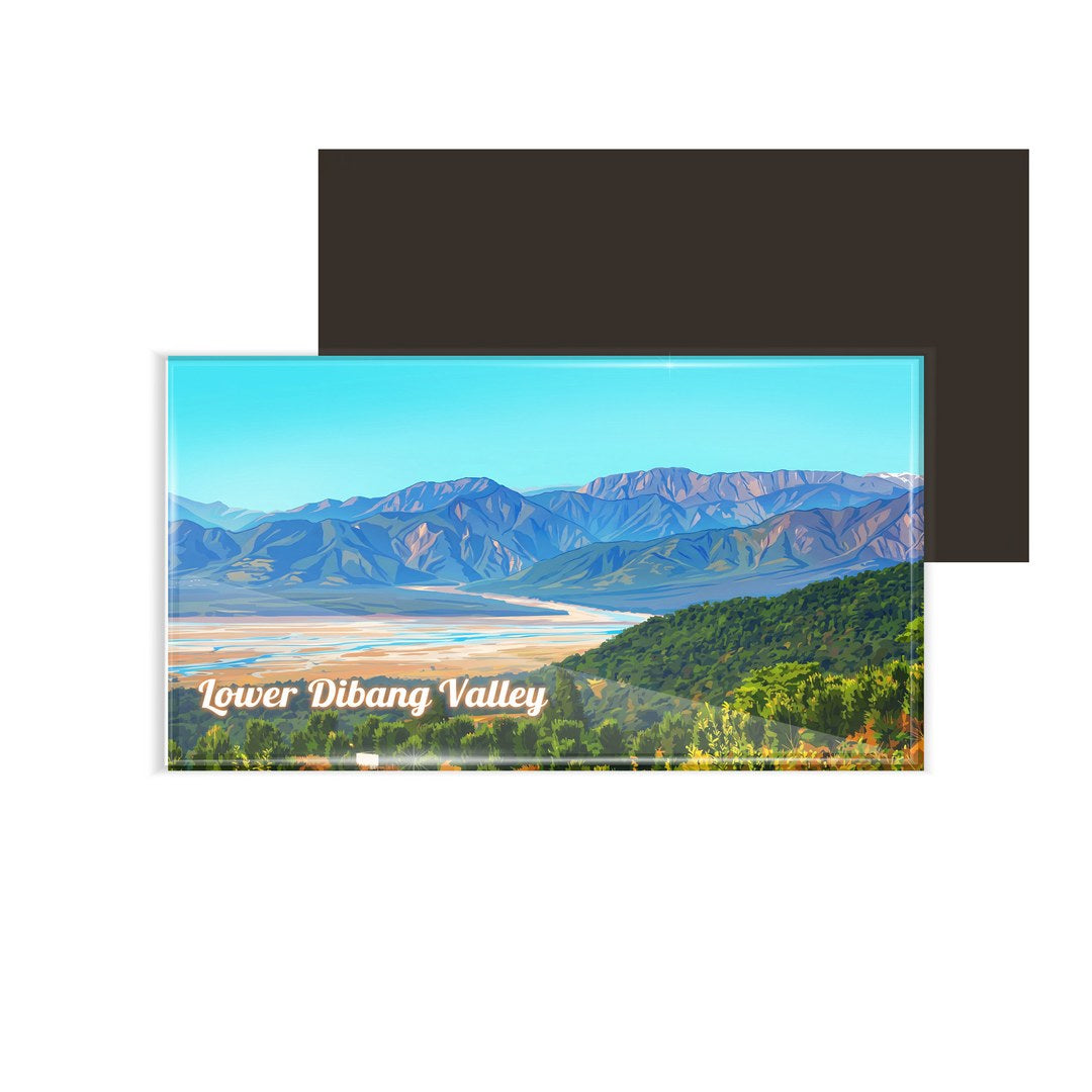 dhcrafts Arunachal Pradesh Lower Dibang Valley Design Rectangular Fridge Magnet Pack of 1 (8.6cm x 5.4cm)