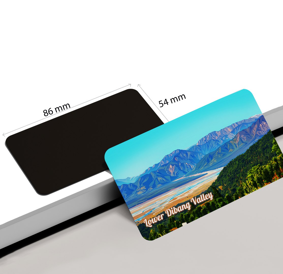 dhcrafts Arunachal Pradesh Lower Dibang Valley Design Rectangular Fridge Magnet Pack of 1 (8.6cm x 5.4cm)