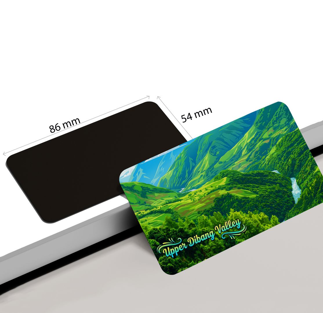 dhcrafts Arunachal Pradesh Upper Dibang Valley Design Rectangular Fridge Magnet Pack of 1 (8.6cm x 5.4cm)