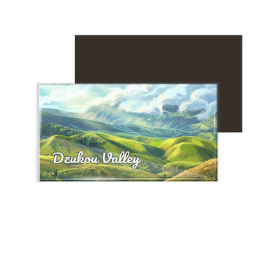 dhcrafts Nagaland Dzukou Valley Design Rectangular Fridge Magnet Pack of 1 (8.6cm x 5.4cm)