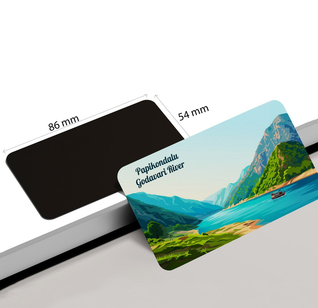 dhcrafts Andhra Pradesh Papikondalu Godavari River Design Rectangular Fridge Magnet Pack of 1 (8.6cm x 5.4cm)