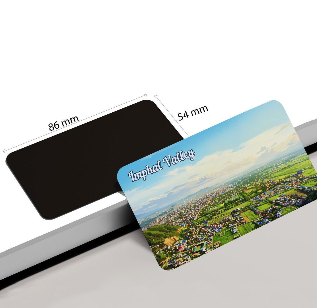 dhcrafts Manipur Imphal Valley Design Rectangular Fridge Magnet Pack of 1 (8.6cm x 5.4cm)