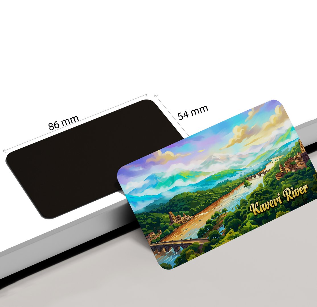 dhcrafts Kaveri River Design Rectangular Fridge Magnet Pack of 1 (8.6cm x 5.4cm)