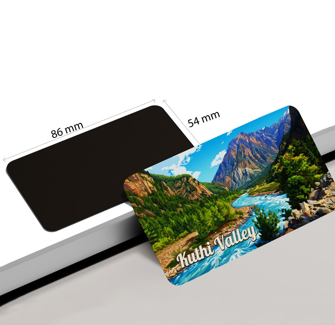 dhcrafts Uttarakhand Kuthi Valley Design Rectangular Fridge Magnet Pack of 1 (8.6cm x 5.4cm)
