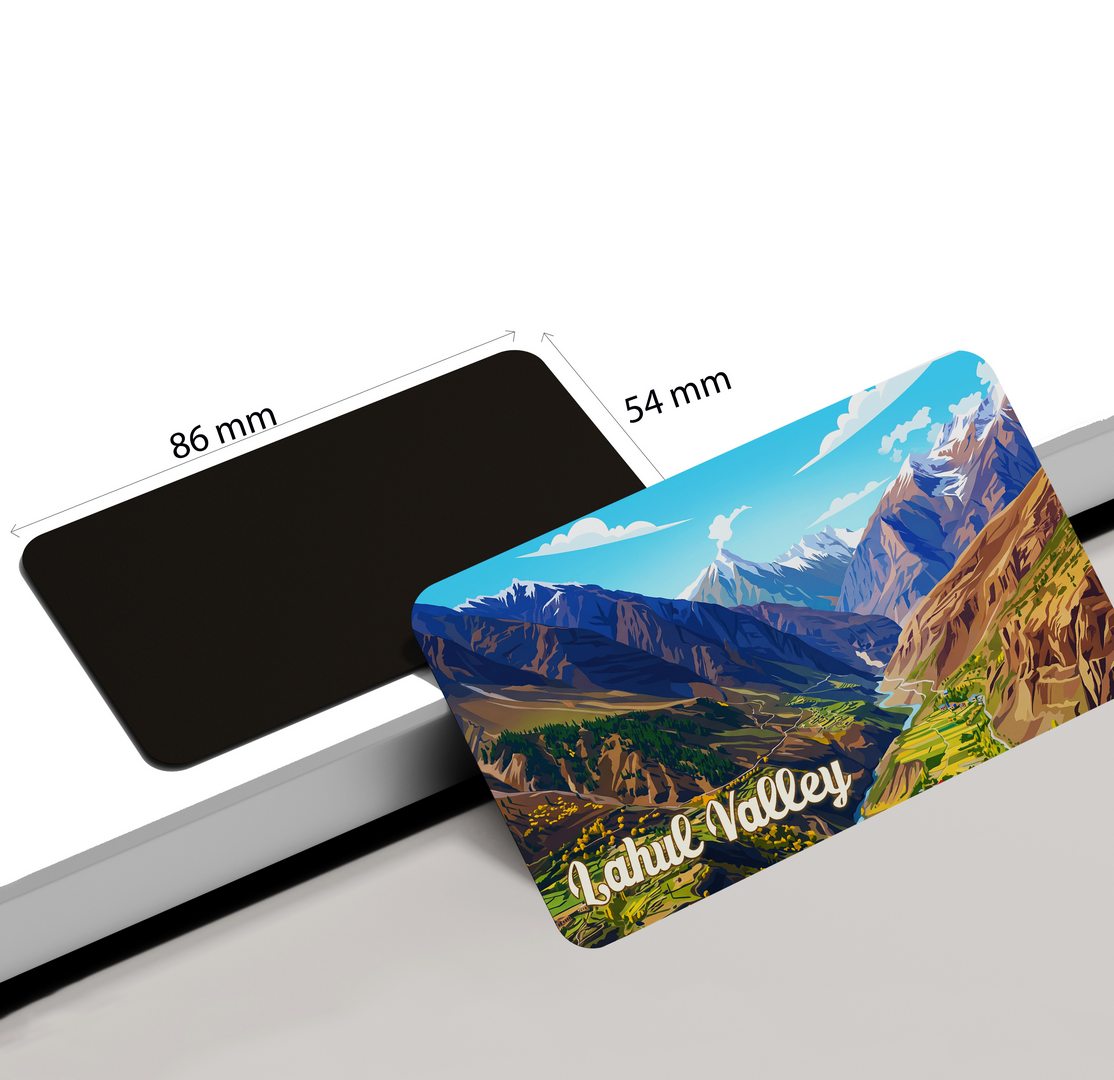 dhcrafts Himachal Pradesh Lahaul Valley Design Rectangular Fridge Magnet Pack of 1 (8.6cm x 5.4cm)