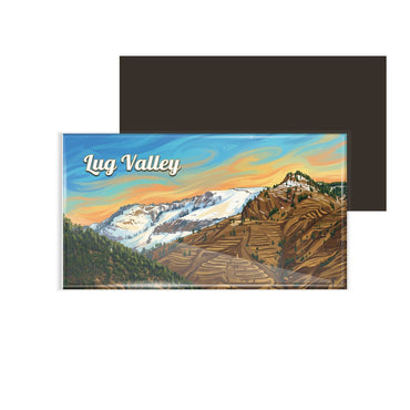 dhcrafts Himachal Pradesh Lug Valley Design Rectangular Fridge Magnet Pack of 1 (8.6cm x 5.4cm)