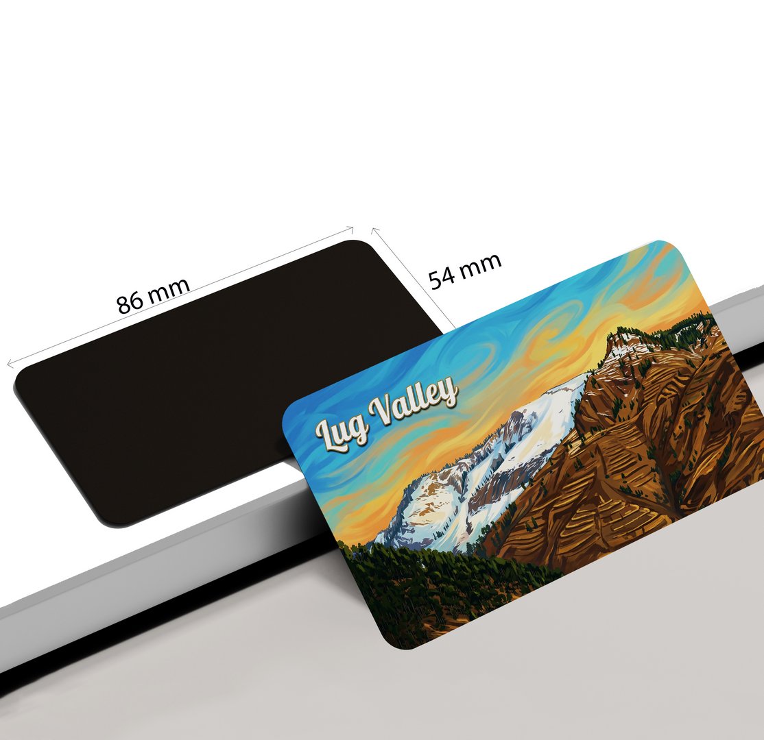 dhcrafts Himachal Pradesh Lug Valley Design Rectangular Fridge Magnet Pack of 1 (8.6cm x 5.4cm)