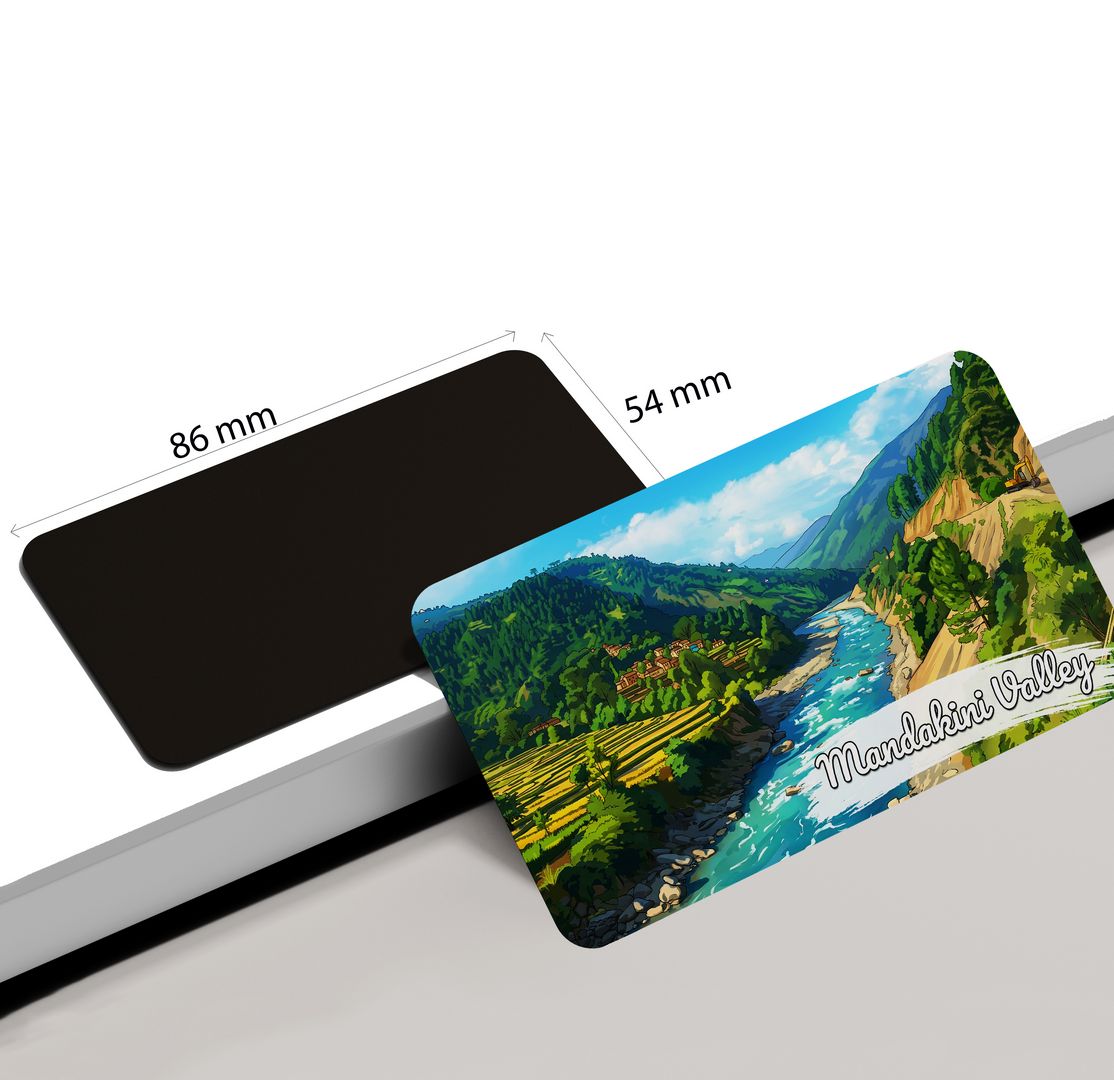 dhcrafts Uttarakhand Mandakini Valley Design Rectangular Fridge Magnet Pack of 1 (8.6cm x 5.4cm)
