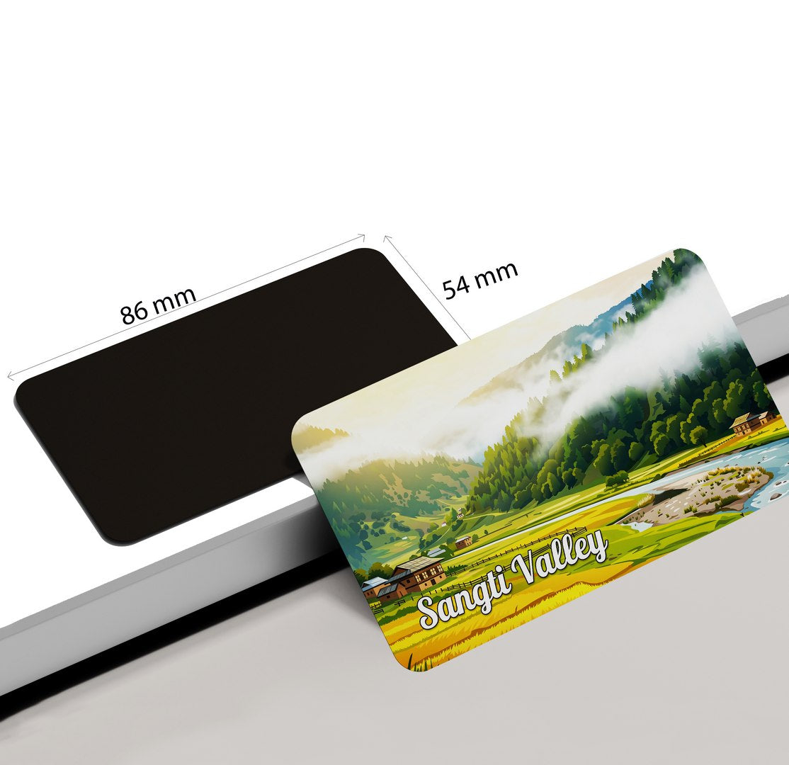 dhcrafts Arunachal Pradesh Sangti Valley Design Rectangular Fridge Magnet Pack of 1 (8.6cm x 5.4cm)