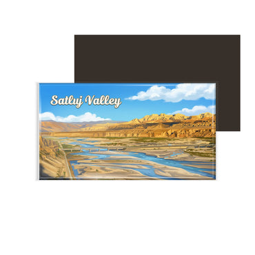 dhcrafts Himachal Pradesh Satluj Valley Design Rectangular Fridge Magnet Pack of 1 (8.6cm x 5.4cm)