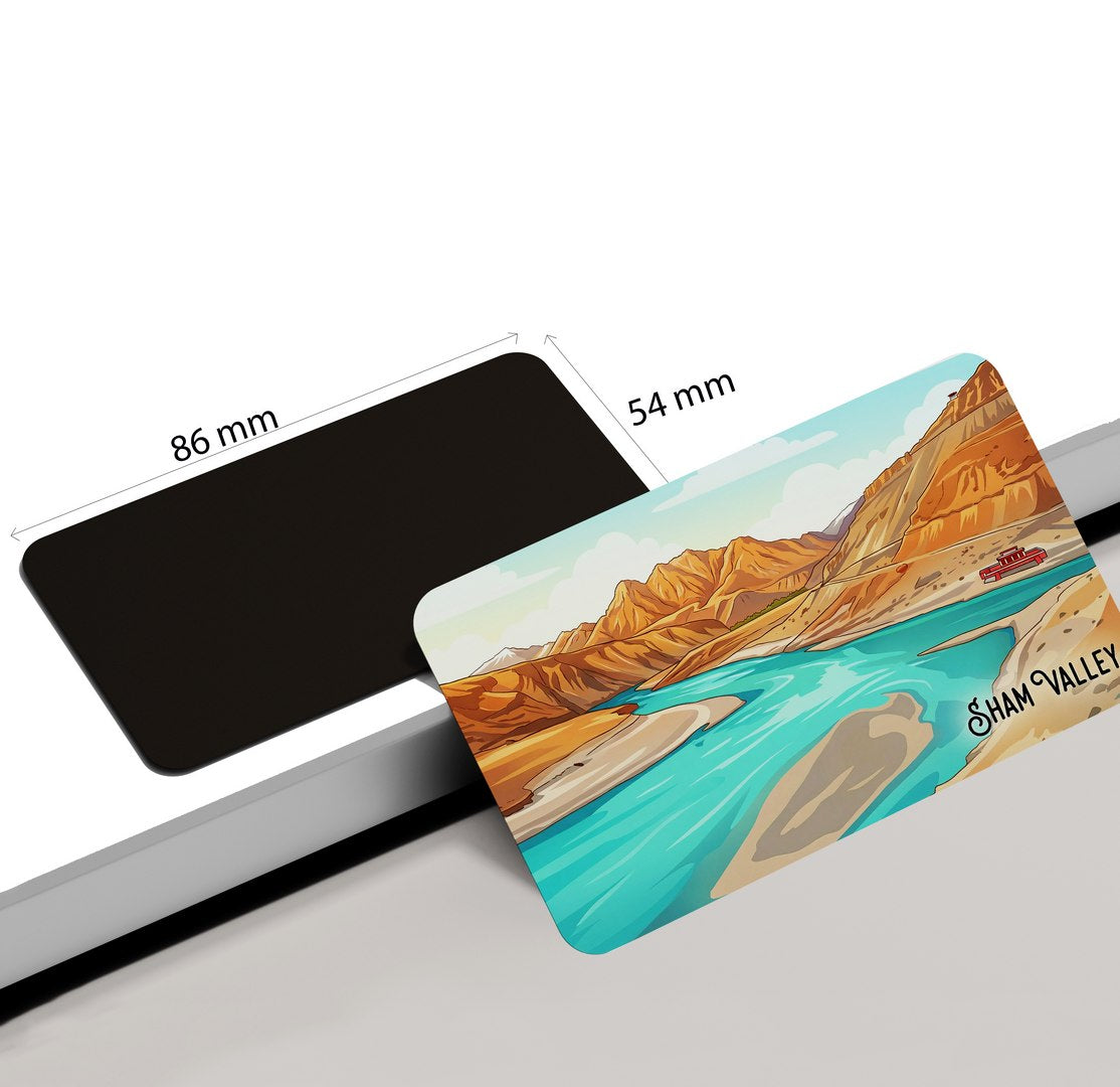 dhcrafts Ladakh Sham Valley Design Rectangular Fridge Magnet Pack of 1 (8.6cm x 5.4cm)
