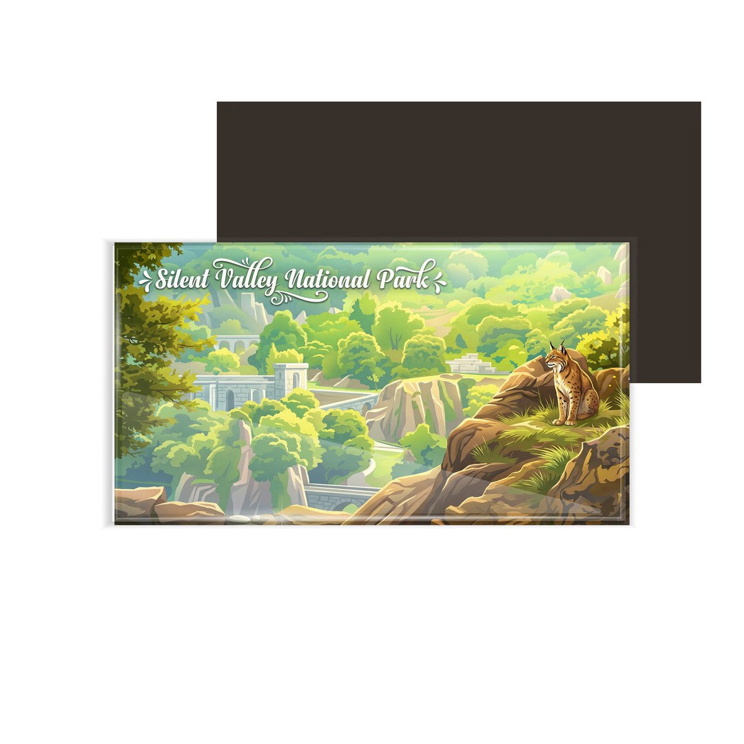 dhcrafts Kerala Silent Valley Design Rectangular Fridge Magnet Pack of 1 (8.6cm x 5.4cm)
