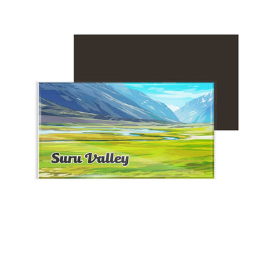dhcrafts Ladakh Suru Valley Design Rectangular Fridge Magnet Pack of 1 (8.6cm x 5.4cm)