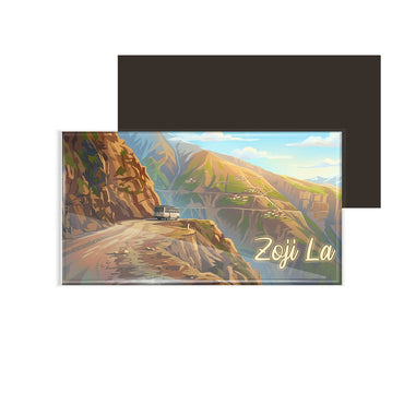 dhcrafts Jammu and Kashmir Zoji Valley Design Rectangular Fridge Magnet Pack of 1 (8.6cm x 5.4cm)