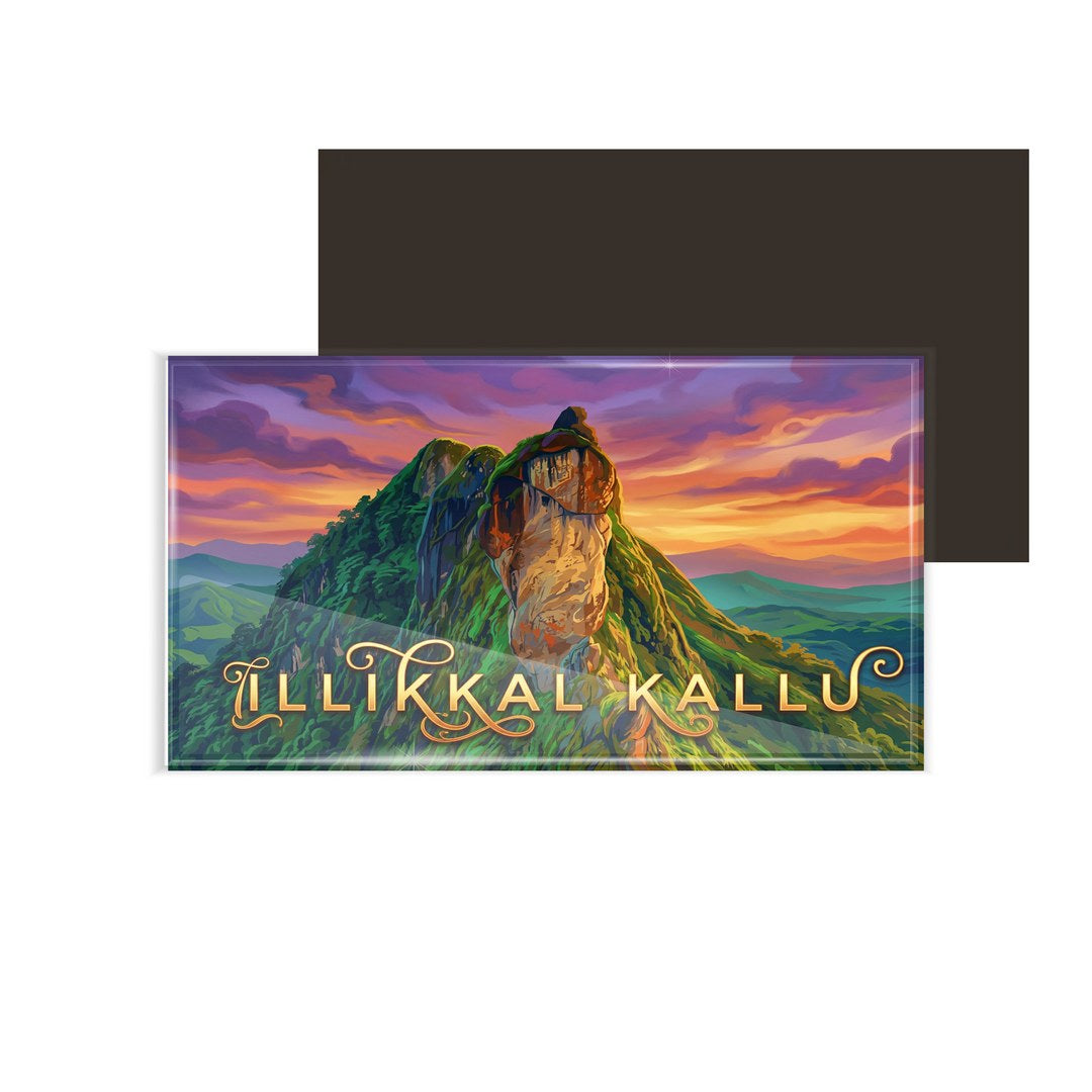 dhcrafts Kerala Illikkal Kallu Design Rectangular Fridge Magnet Pack of 1 (8.6cm x 5.4cm)