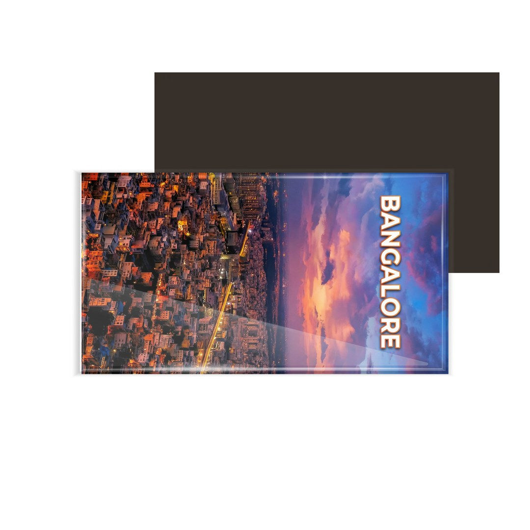 dhcrafts Karnataka Bangalore Design Rectangular Fridge Magnet Pack of 1 (8.6cm x 5.4cm)