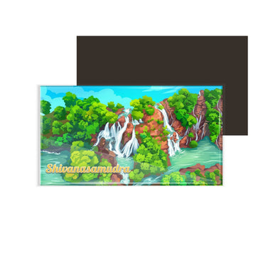 dhcrafts Karnataka Shivanasamudra D2 Design Rectangular Fridge Magnet Pack of 1 (8.6cm x 5.4cm)