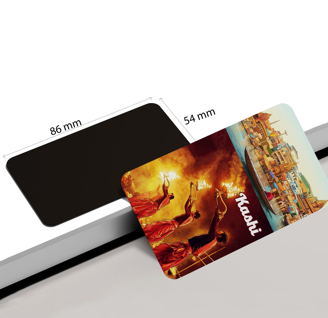 dhcrafts Uttar Pradesh kashi Varanasi Design Rectangular Fridge Magnet Pack of 1 (8.6cm x 5.4cm)