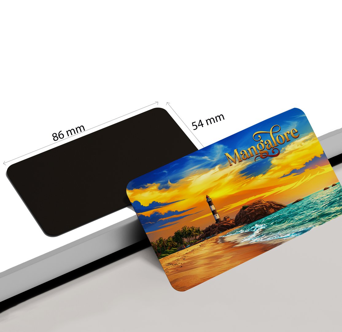 dhcrafts Karnataka Mangaluru Design Rectangular Fridge Magnet Pack of 1 (8.6cm x 5.4cm)