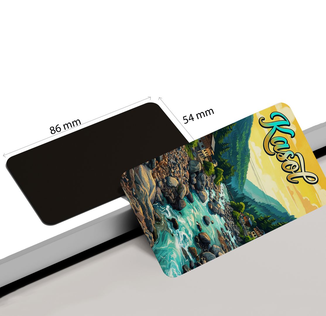 dhcrafts Himachal Pradesh Kasol Design Rectangular Fridge Magnet Pack of 1 (8.6cm x 5.4cm)