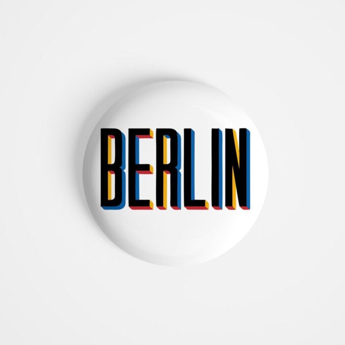 dhcrafts Magnetic Badges White Colour Travel Berlin Glossy Finish Design Pack of 1