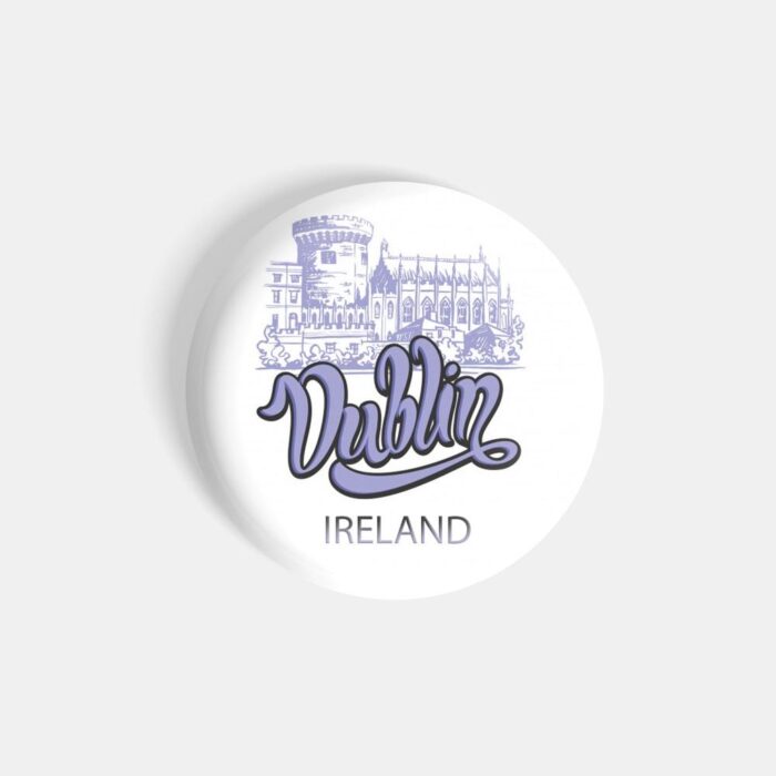 dhcrafts Pin Badges White Colour Travel Dublin Ireland Glossy Finish Design Pack of 1
