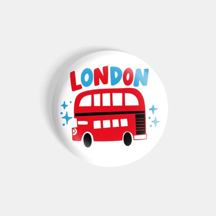 dhcrafts Magnetic Badges White Colour Travel London Glossy Finish Design Pack of 1
