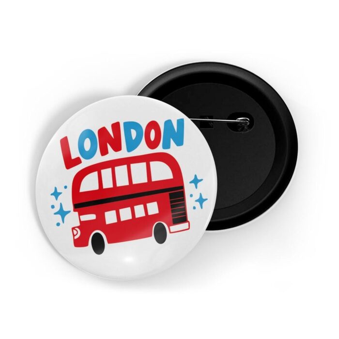 dhcrafts Pin Badges White Colour Travel London Glossy Finish Design Pack of 1