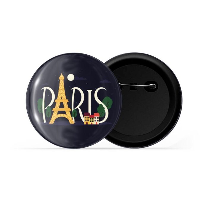 dhcrafts Pin Badges Blue Colour Travel Paris Glossy Finish Design Pack of 1